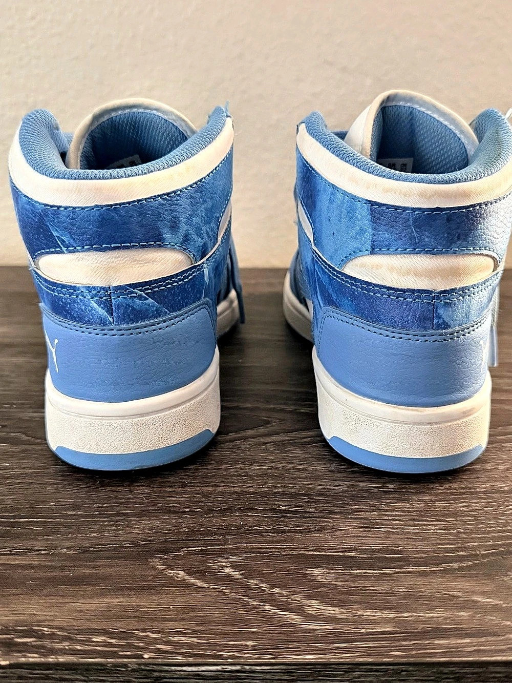 Puma Hi High Top Sneakers Blue & White US Size 4 Big Kids - Picture 4 of 9